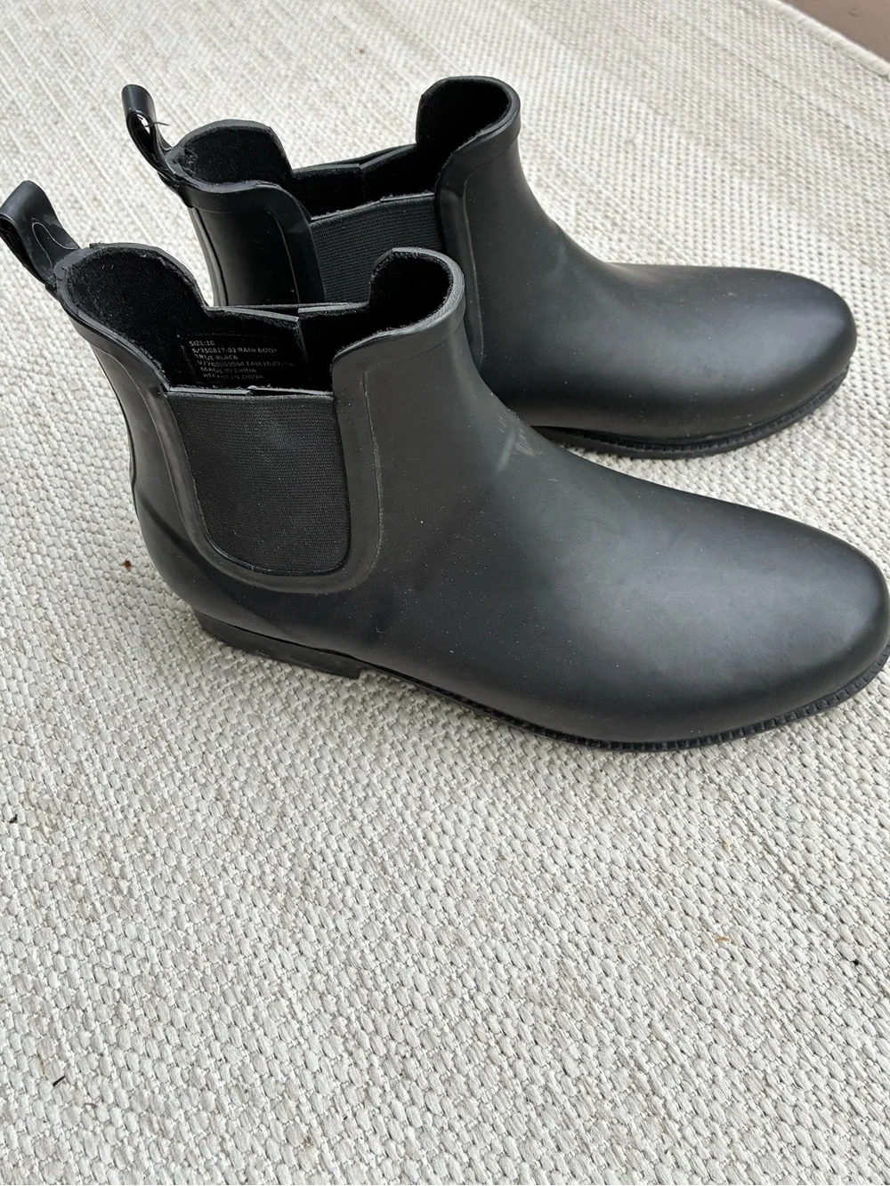 Gap Black Chelsea-Style Rain Ankle Boots